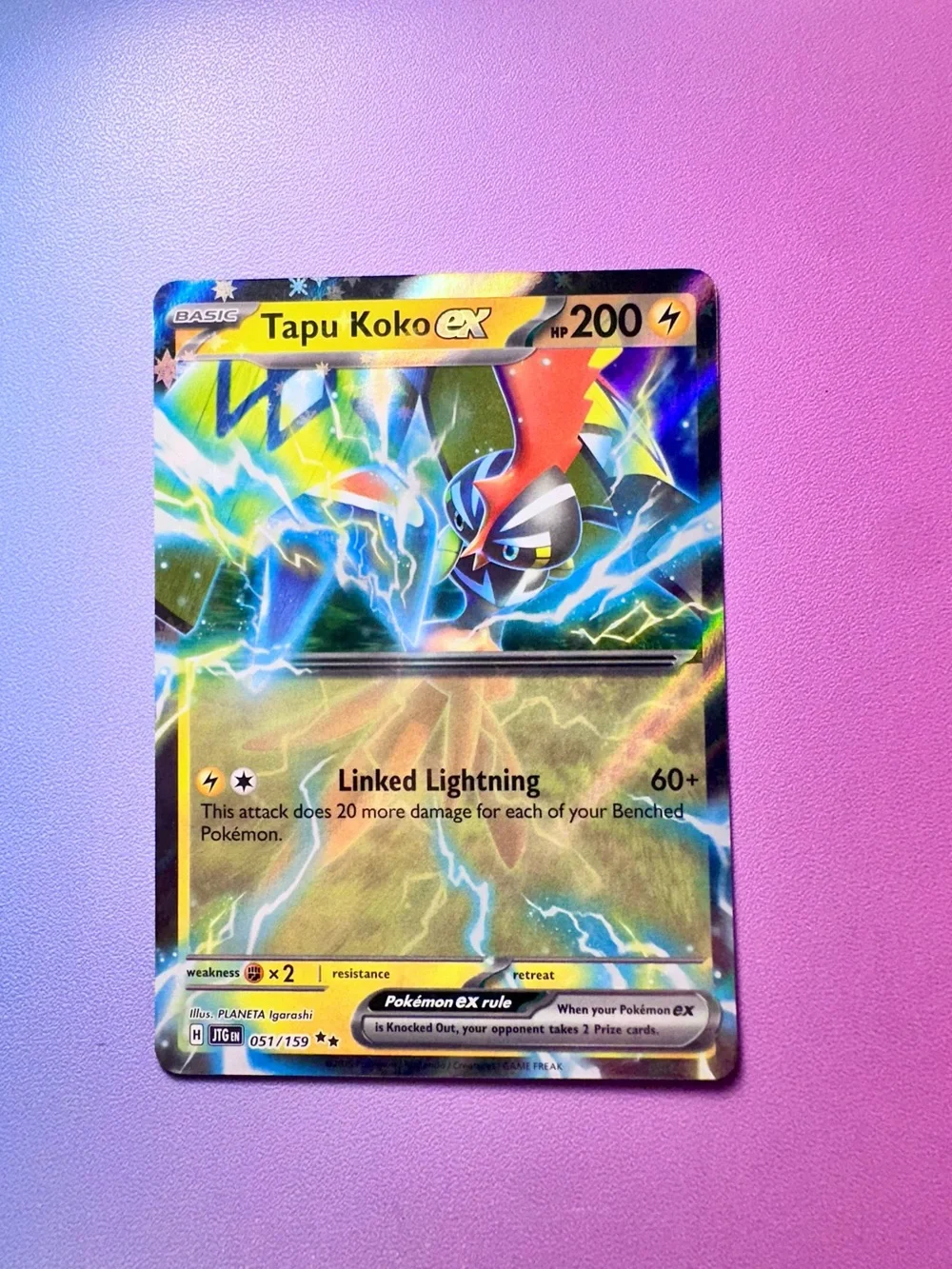 tapu koko ex - 051/159 (holo double rare) — pokémon: journey together